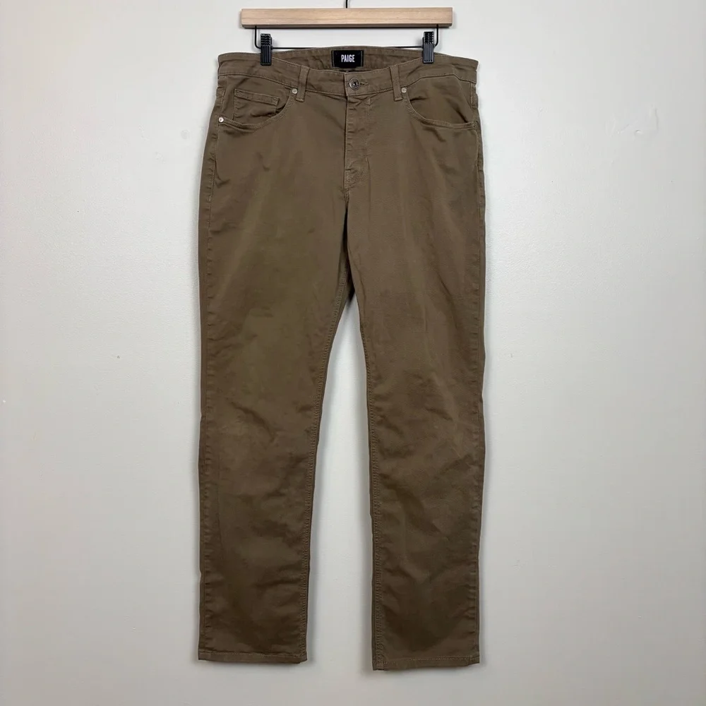 Paige Jeans Mens 34 Brown Normandie Straight Leg Made In USA 5 Pocket Denim